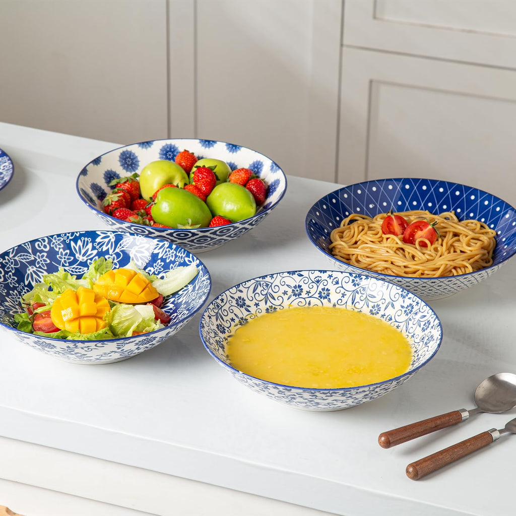 40 Oz Ceramic Pasta Bowls Set of 4 D2012