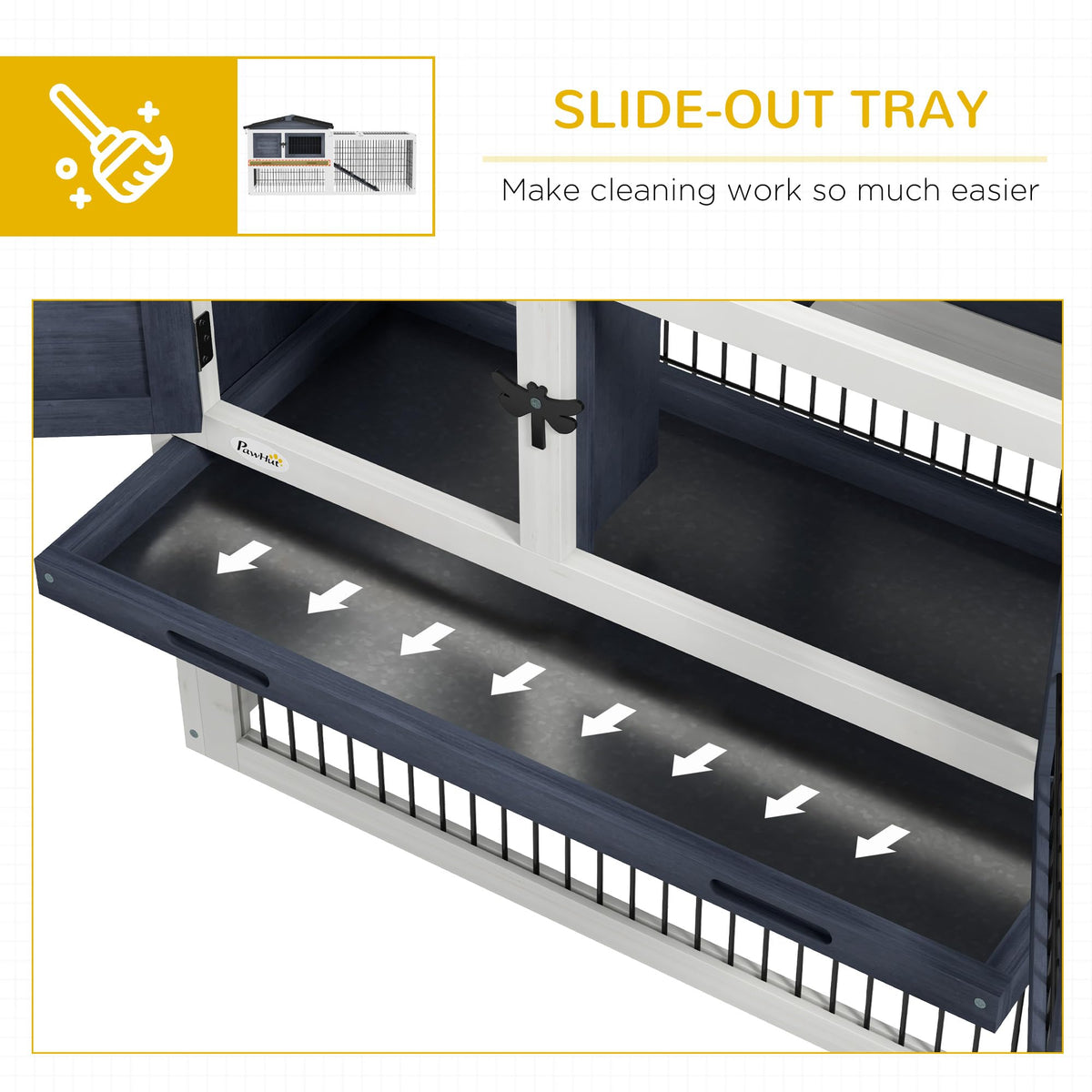 2 Levels Outdoor Rabbit Hutch Dark Gray U191