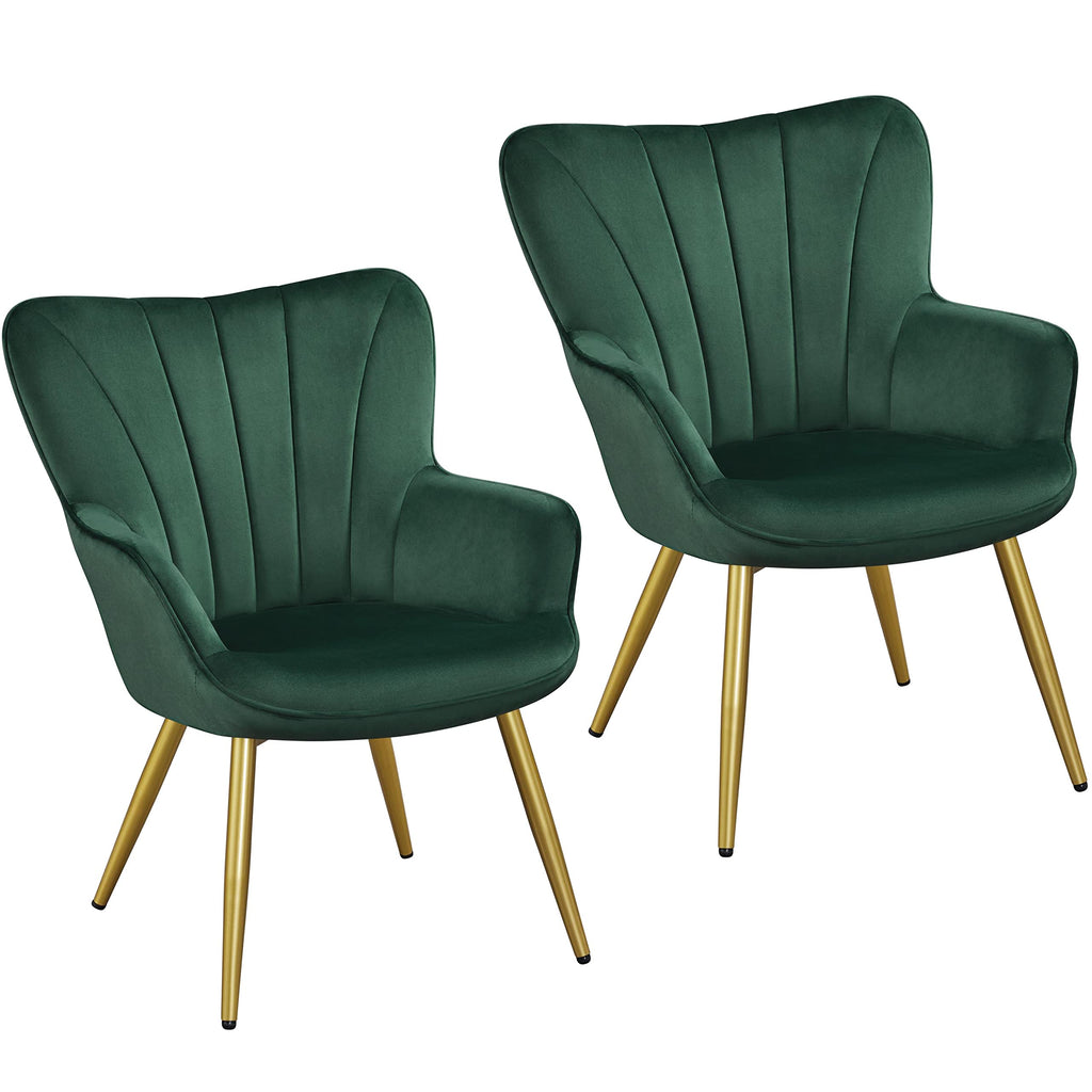 Green Upholstered Accent Chairs Set of 2 E9300