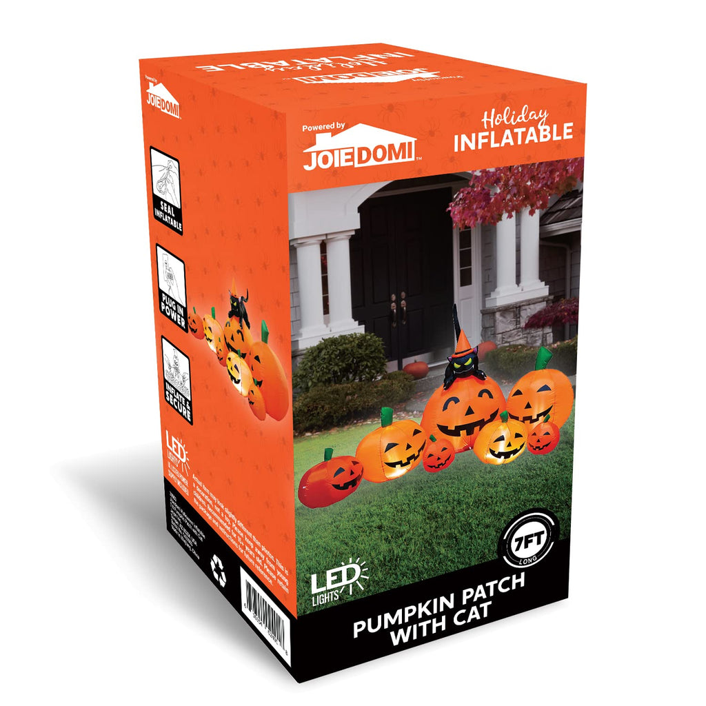 7 FT Long Halloween Inflatables Pumpkin Outdoor Decoration O15476