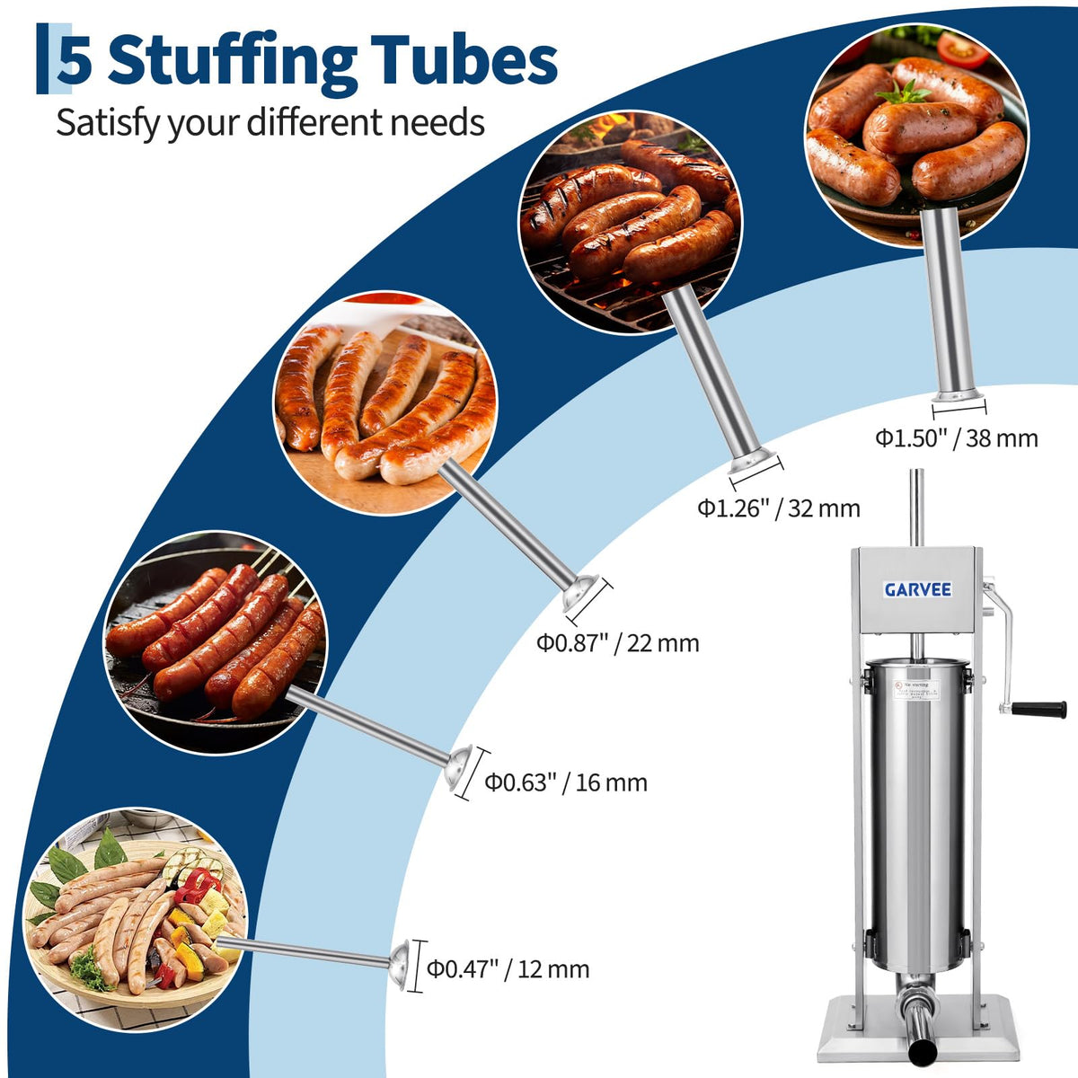7L Stainless Steel Manual Sausage Stuffer F723610