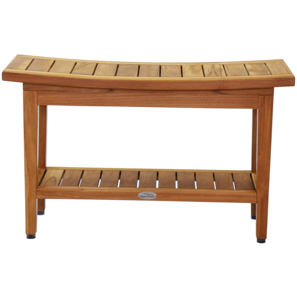 30" Teak Shower Bench with Shelf L29027