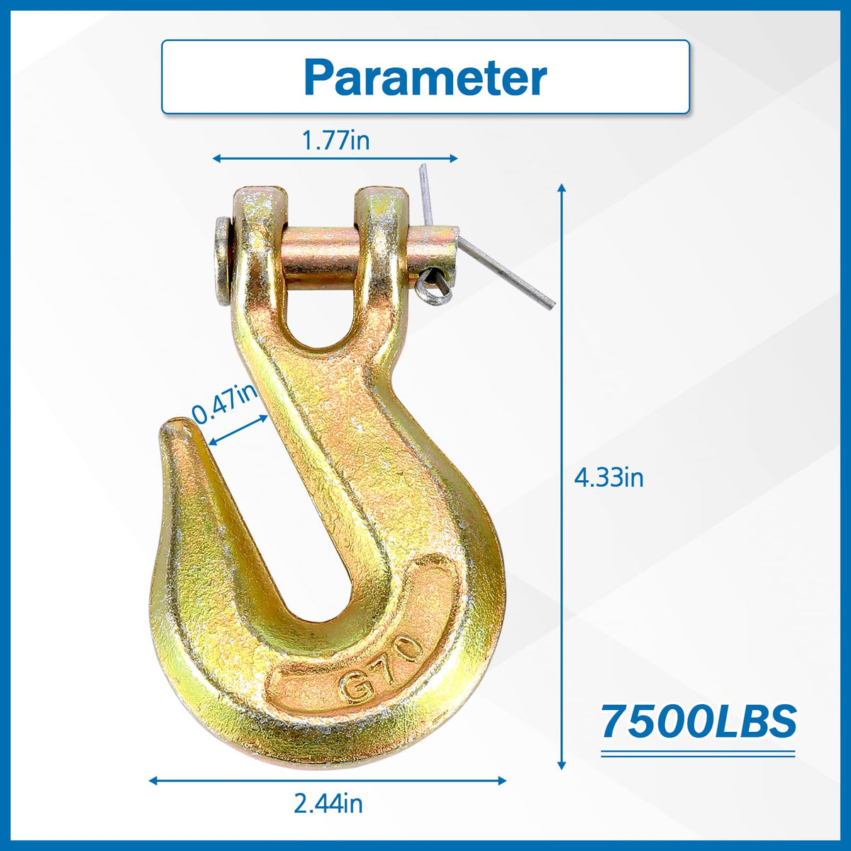 3/8 Inch Grade 70 Clevis Grab Hooks J762664