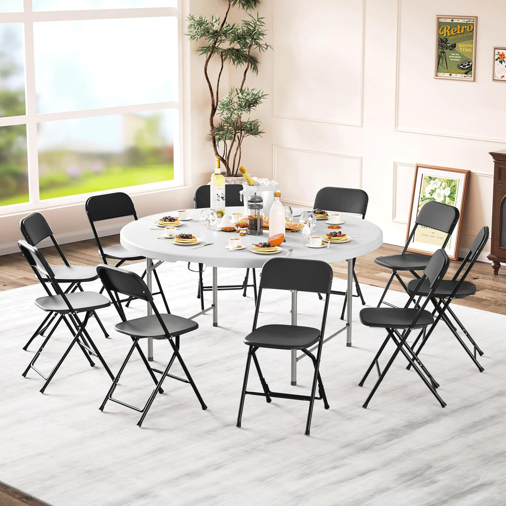 Black Plastic Folding Chairs 10 Pack M266356