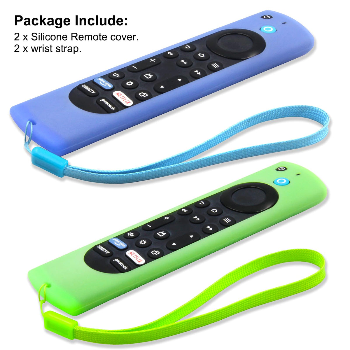 Silicone Remote Case 2pcs Nightglow Green and Blue Q381