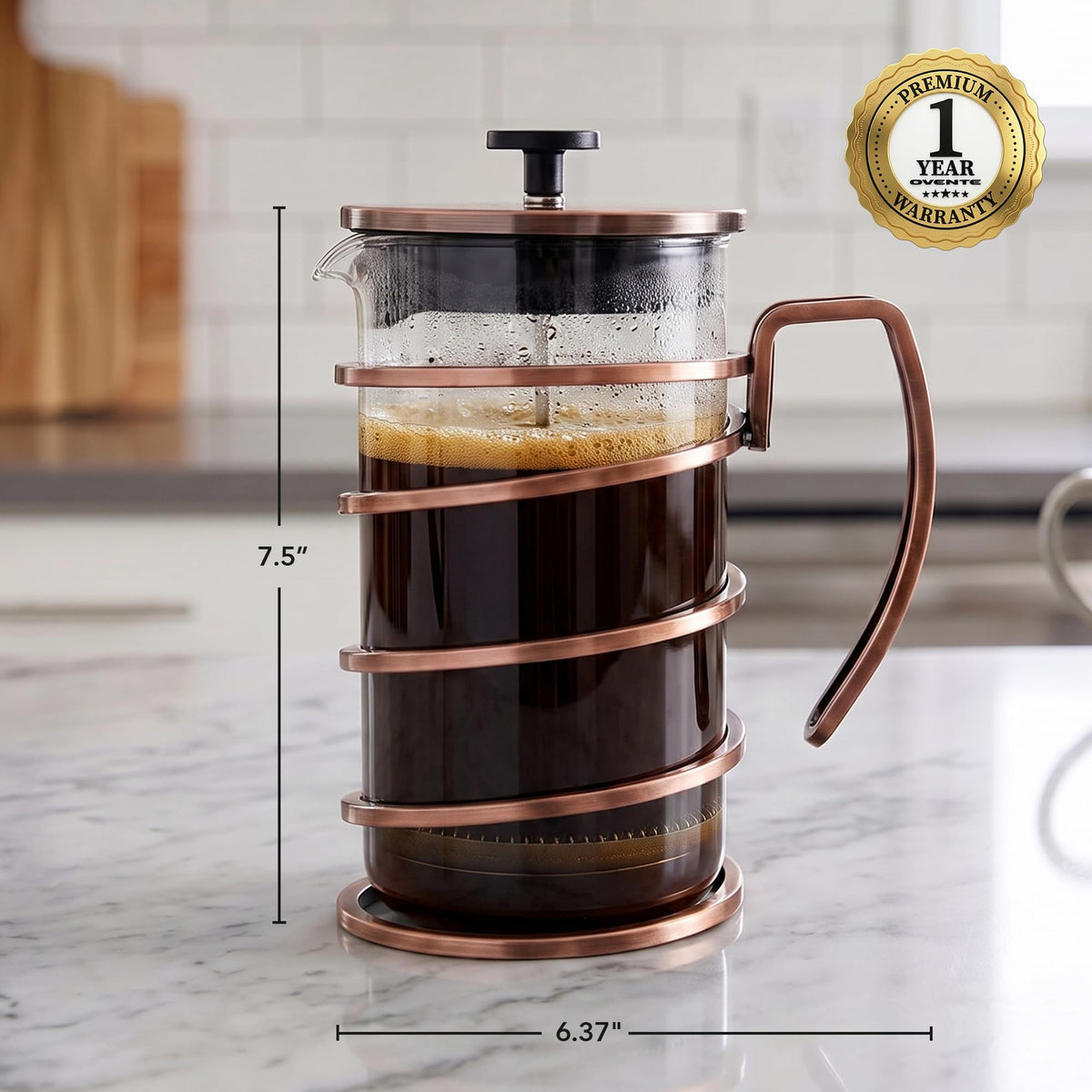French Press Coffee Maker 27oz with 4 Filters I499