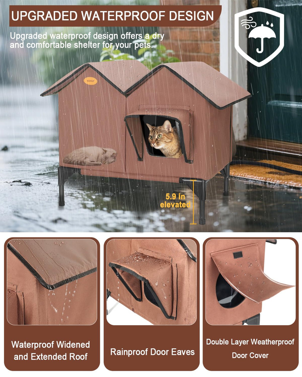 Large Insulated Heated Outdoor Cat House C402