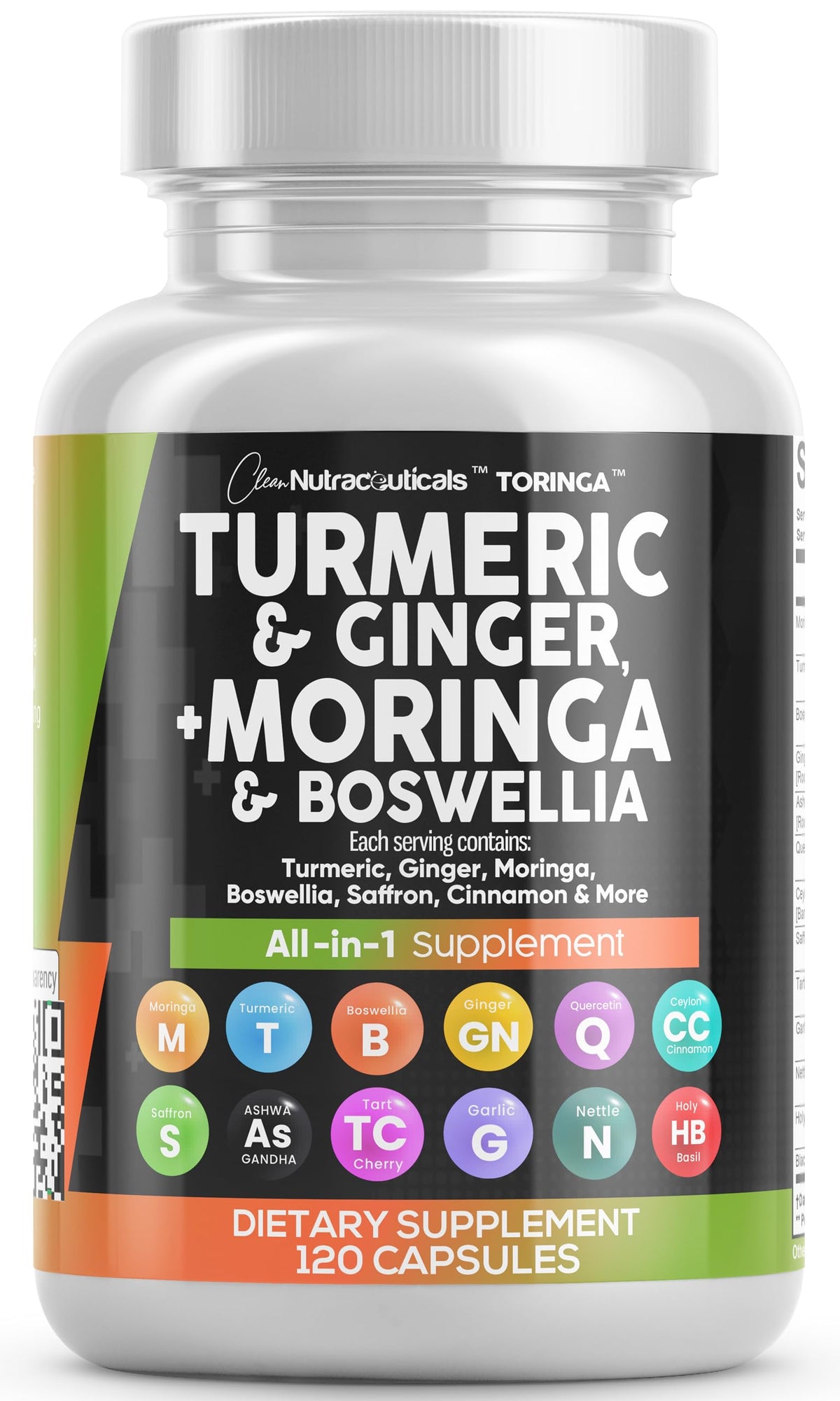 Turmeric Moringa Ginger Boswellia Saffron Supplement B2446