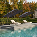 Navy Blue Wood Grain 9FT Square Patio Umbrella A3456