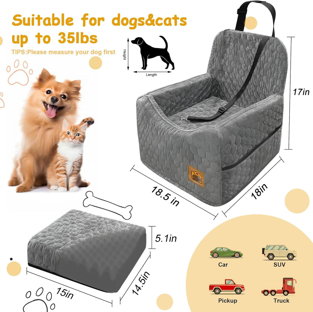 Memory Foam Dog Booster Seat with Washable Removable Cover O332693