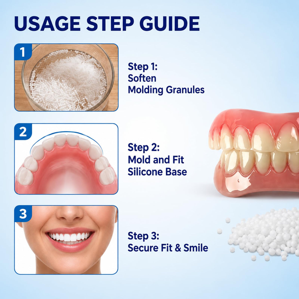 Silicone Dentures Set for Upper and Lower O514544