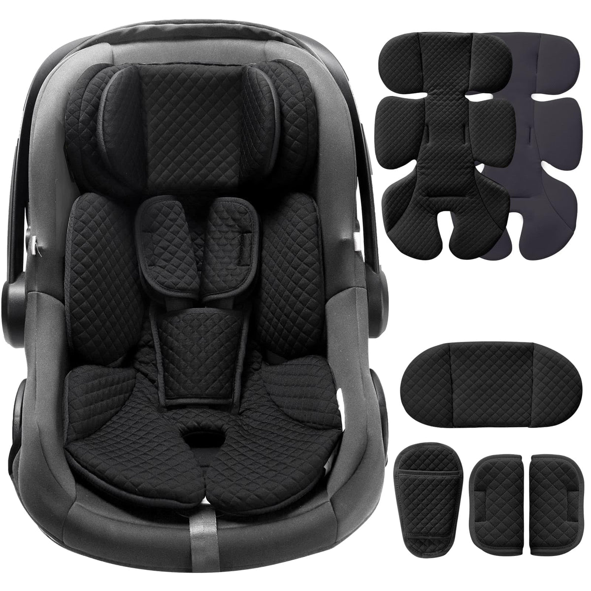 Infant Car Seat Insert with Adjustable Head Support, Black M8124