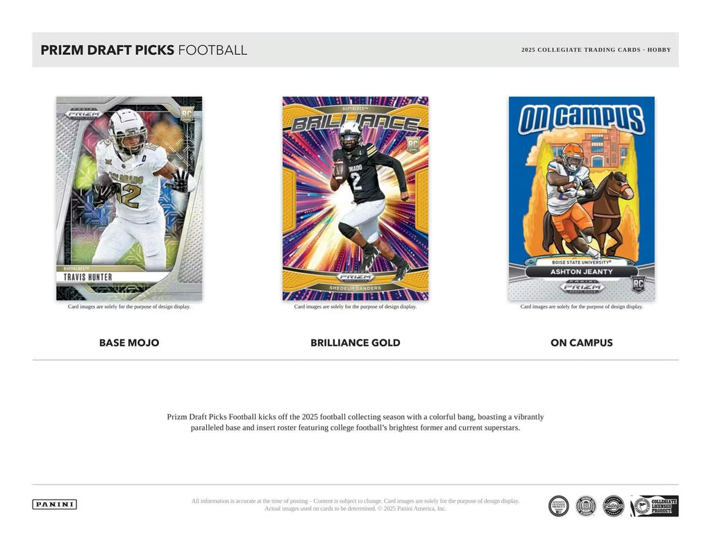 2025 Panini Prizm Draft Picks Football Trading Card Box E6617