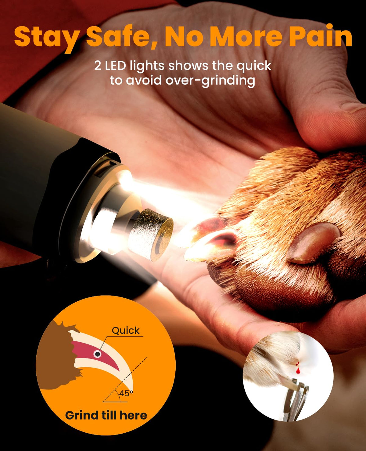 Dog Shaver Clippers and Nail Grinder Paw Trimmer Kit S95894