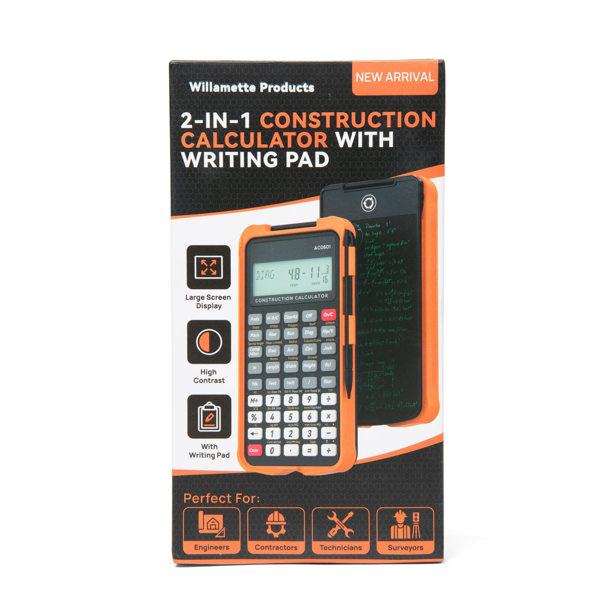 Construction Calculator with Writing Tablet, Feet Inch Fraction U885