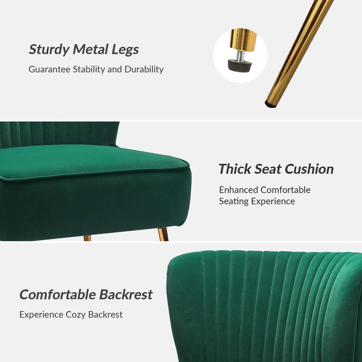 Velvet Accent Chair Set of 2 Green T118232