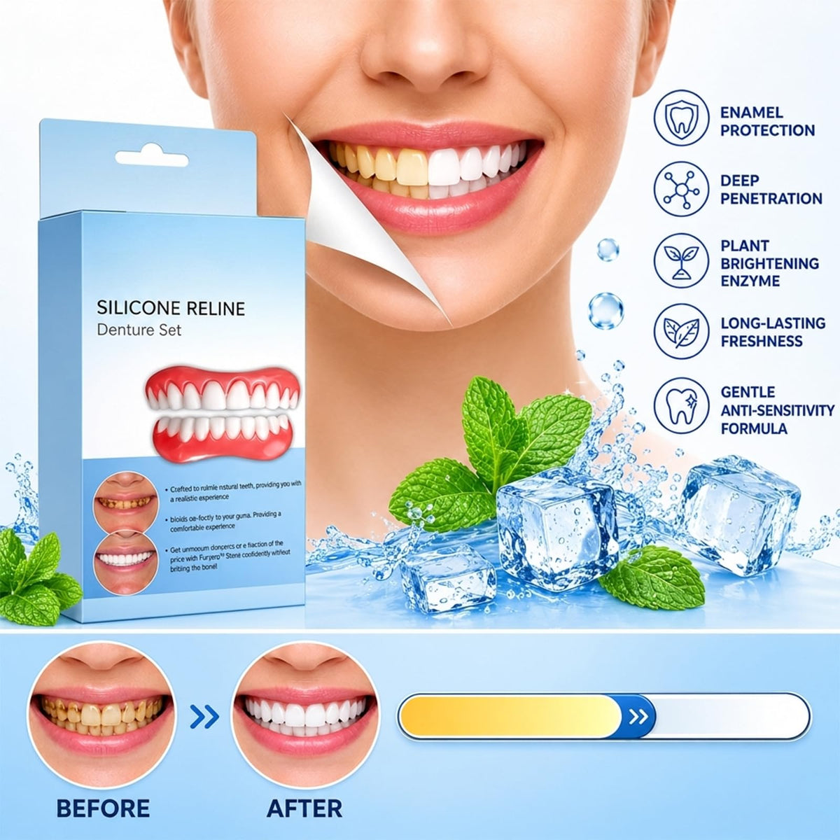 Silicone Dentures Set for Upper and Lower O514544