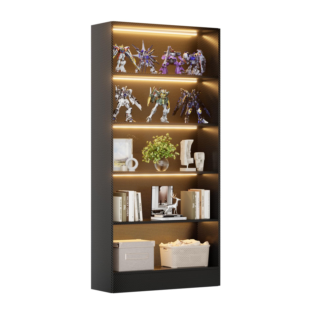 Black 5-Tier Wooden Bookshelf Q32981