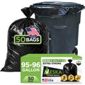 95-96 Gallon Black Heavy Duty Trash Bags with Ties U519932