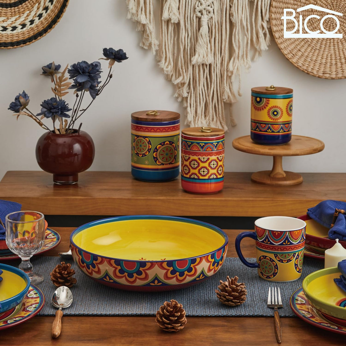 Ceramic Pasta Bowl Set of 5, Microwave & Dishwasher Safe B808
