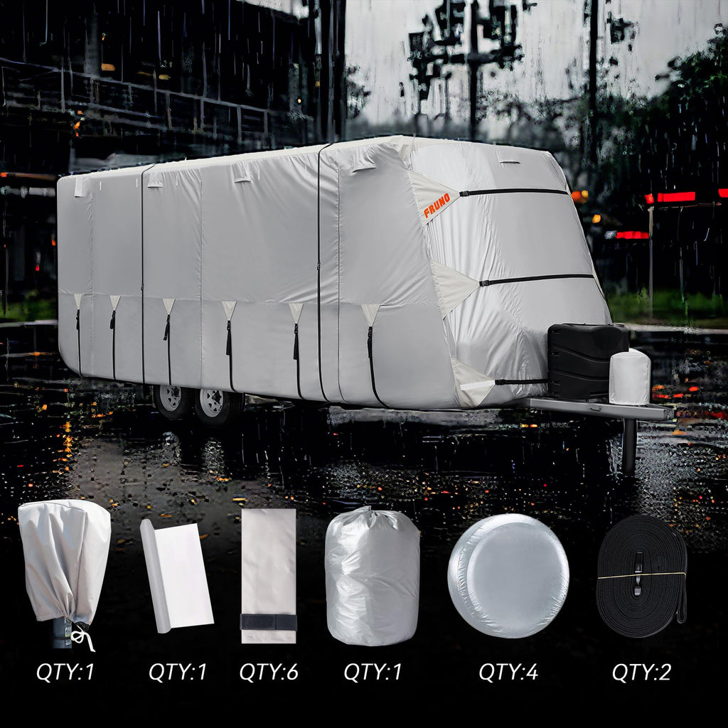Oxford Fabric Waterproof Rip-Resistant Anti-UV Travel Trailer Cover 30'-33' I3815