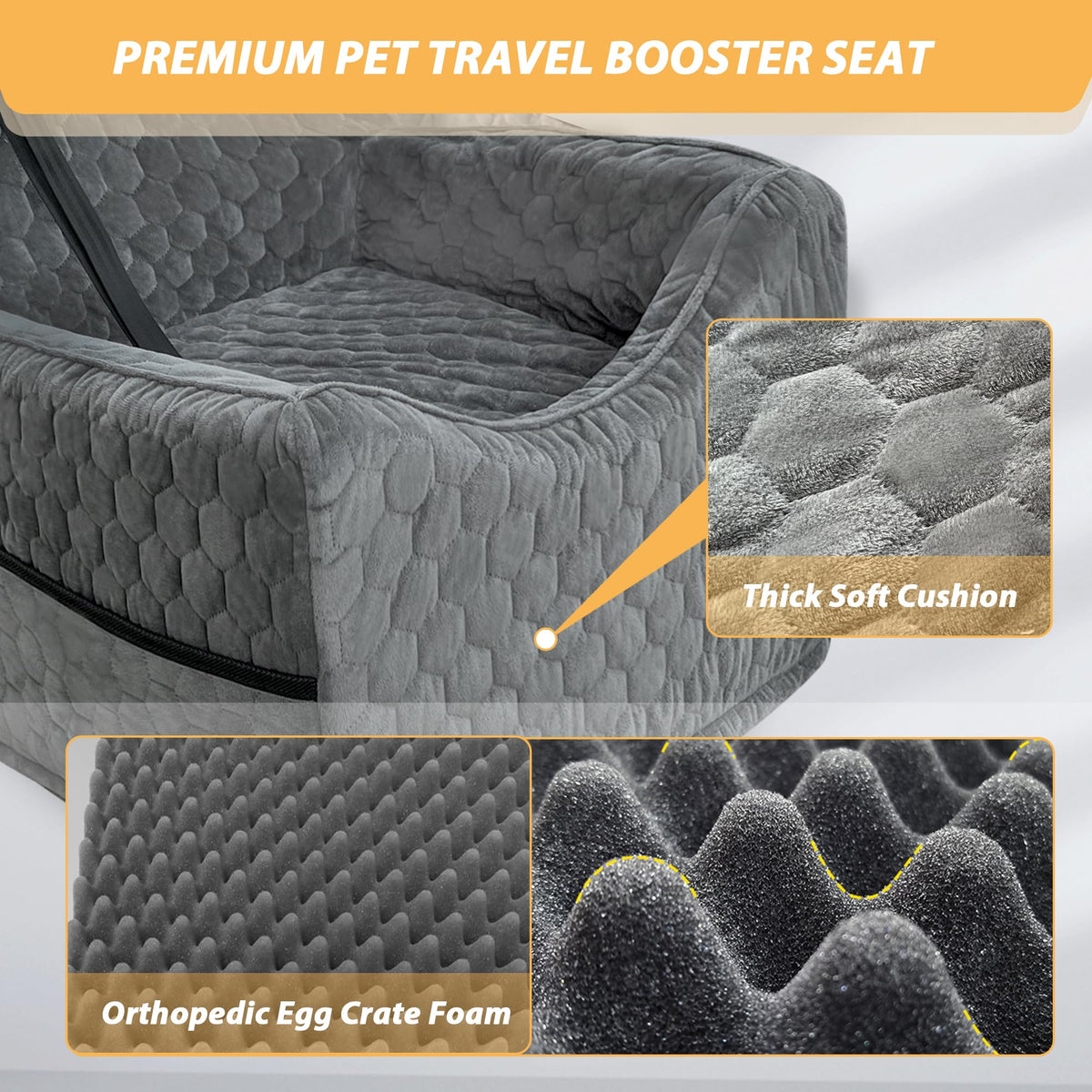 Memory Foam Dog Booster Seat with Washable Removable Cover O332693