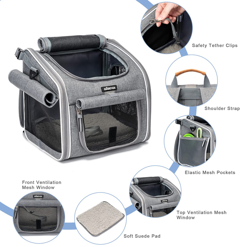 Expandable Soft-Sided Pet Carrier Backpack with 4 Open Doors, 4 Mesh Windows J626168