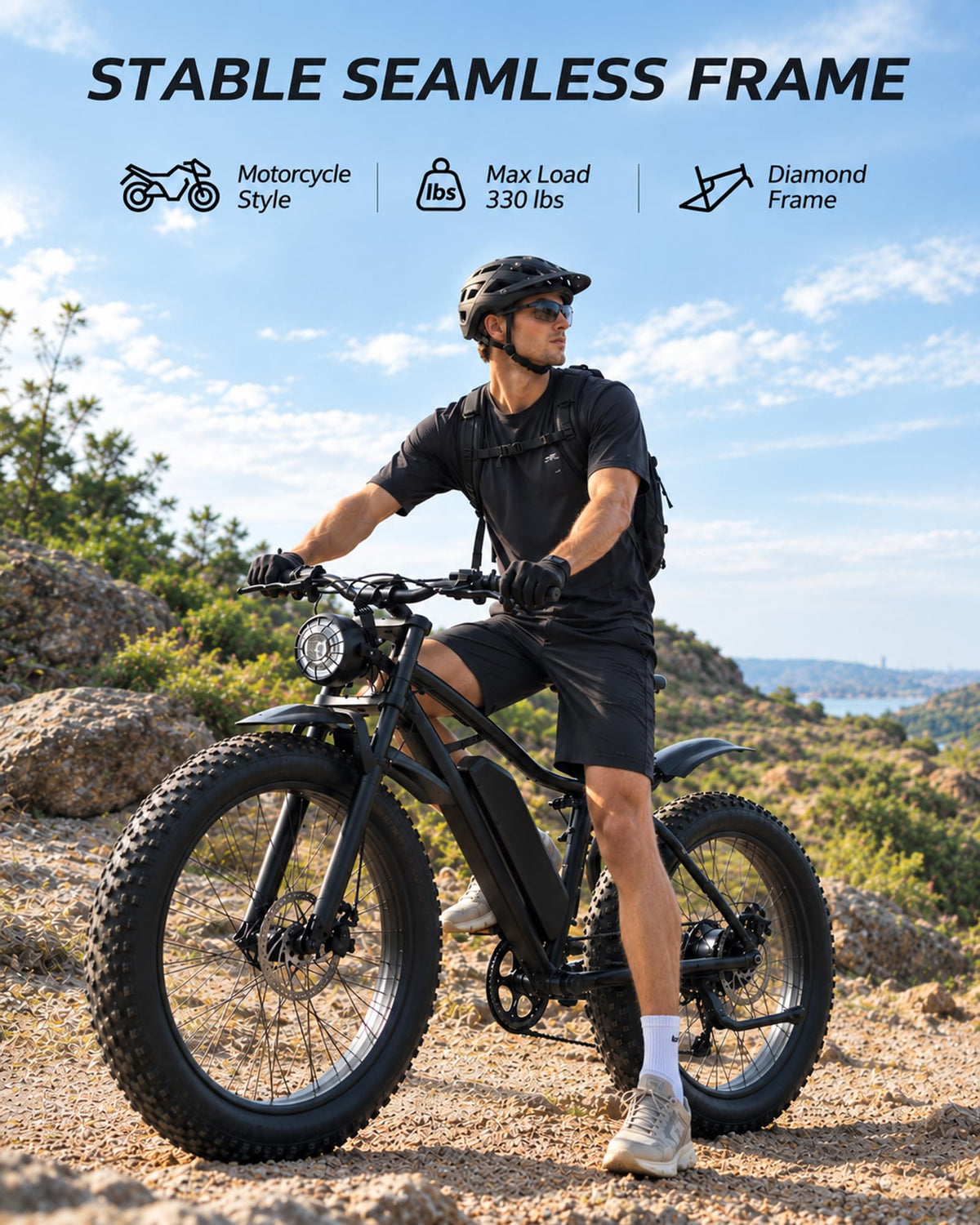 26" Fat Tire Electric Mountain Bike with 48V 13Ah Battery W682593