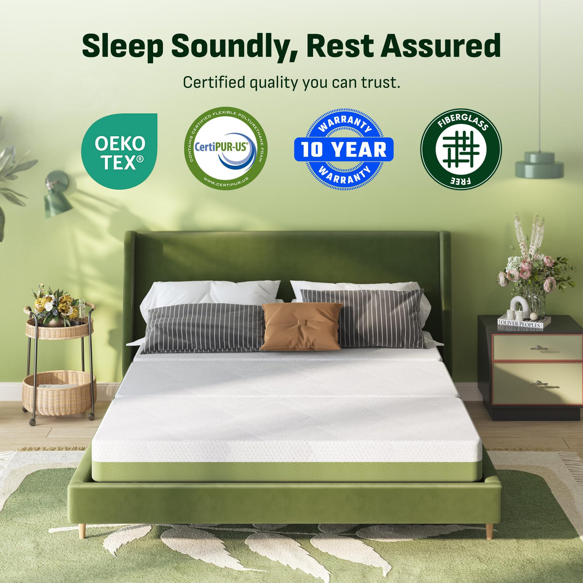 Tri-Fold Mattress Full 6 Inch Memory Foam B80911