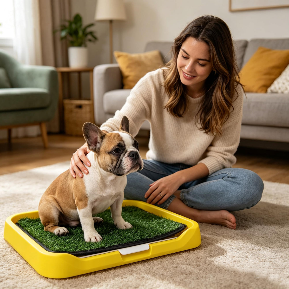 2 Pack 18"x14" Artificial Dog Grass Potty Pad with Tray P921