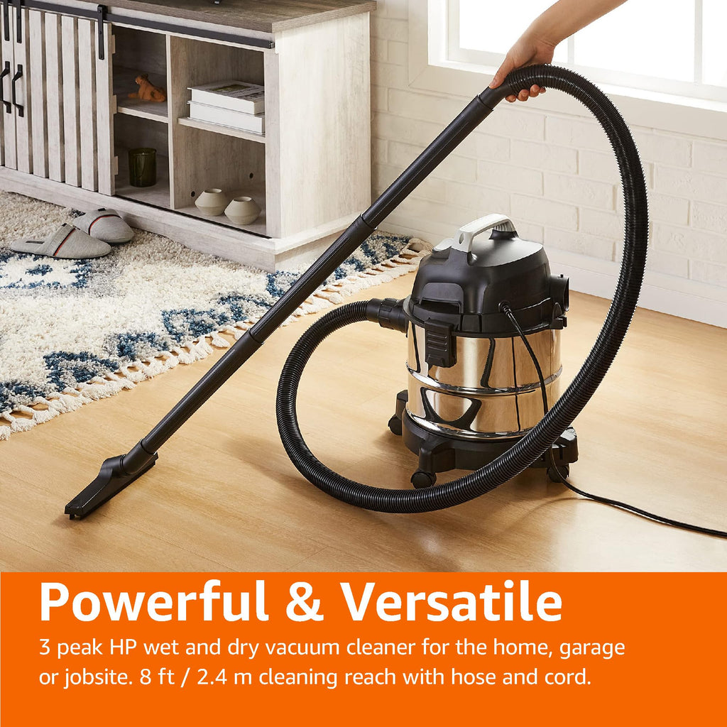 Wet Dry Shop Vacuum Cleaner 4 Gallon Stainless Steel T1842