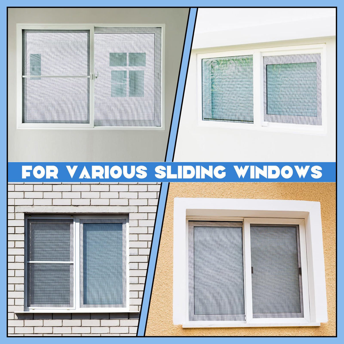 4 Pack Window Screen Kit with Aluminum Frame White 40'' X 40'' F7683