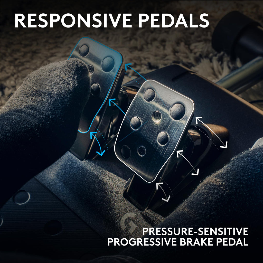 Racing Wheel and Pedals with Force Feedback and Leather Wheel Cover N544