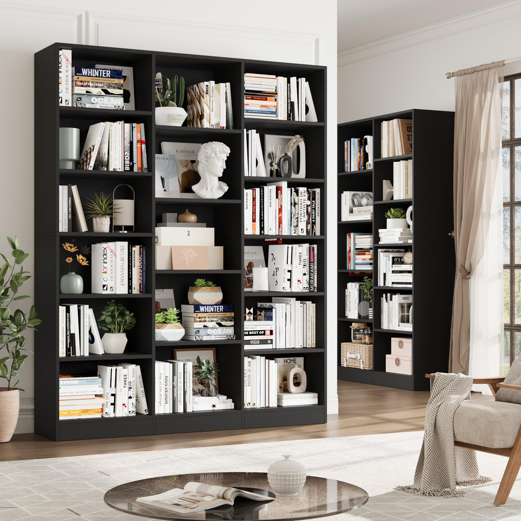 Triple Wide Bookshelf with 17 Display Shelves X671
