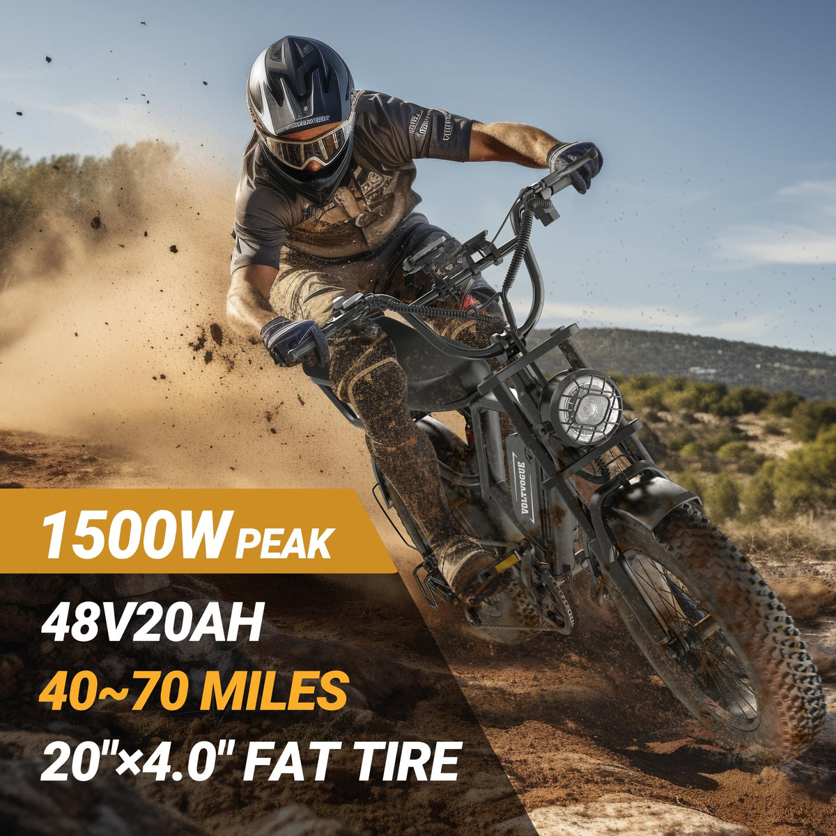 Full Suspension 1500w Motor 31MPH 40-70 Miles 48V 960Wh Removable Battery 20-Inch Fat Tires Electric ebike Q4605