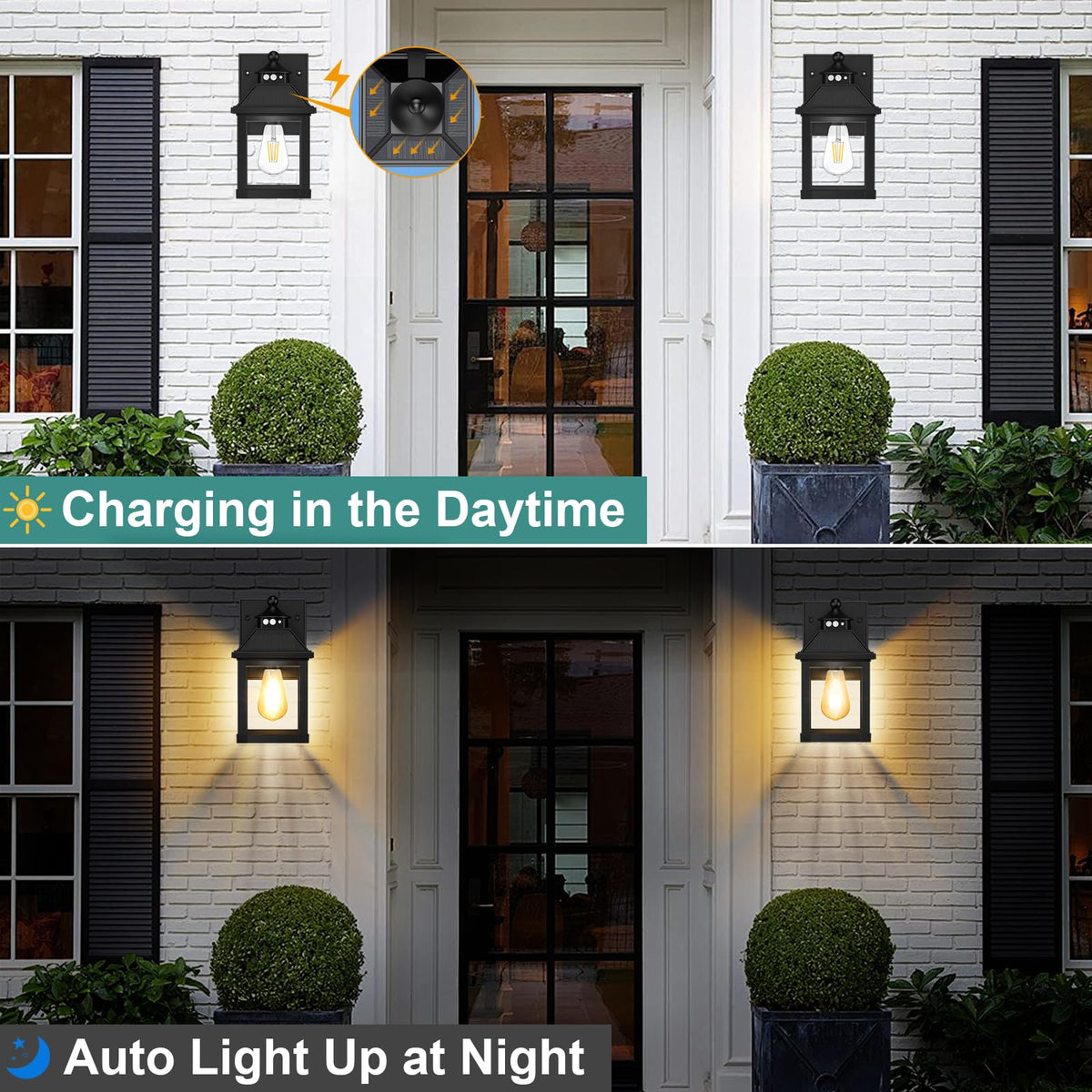 Solar Porch Lights Outdoor Dusk to Dawn with Motion Sensor V22343
