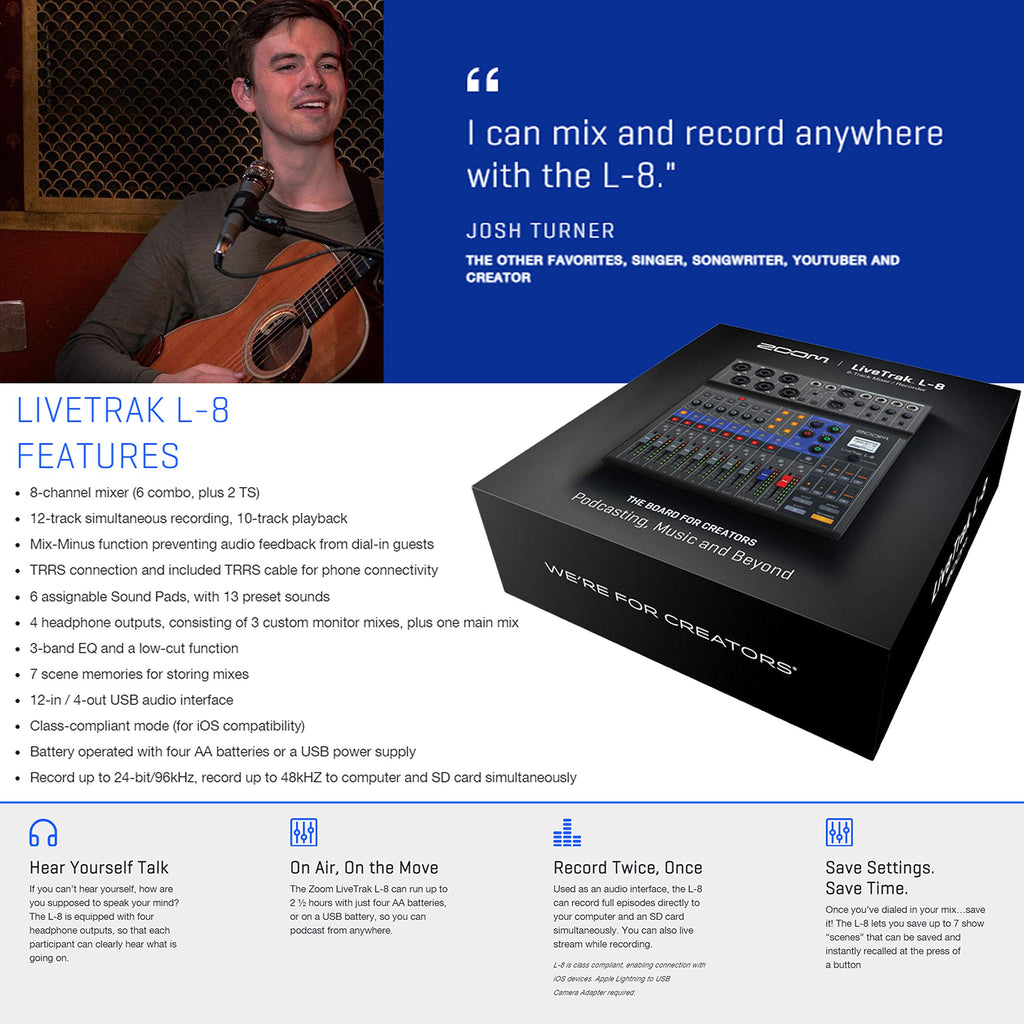 Portable 8-Channel Digital Mixer and Multitrack Recorder V488784