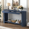 Curved Console Table with 3 Drawers and Bottom Shelf S863