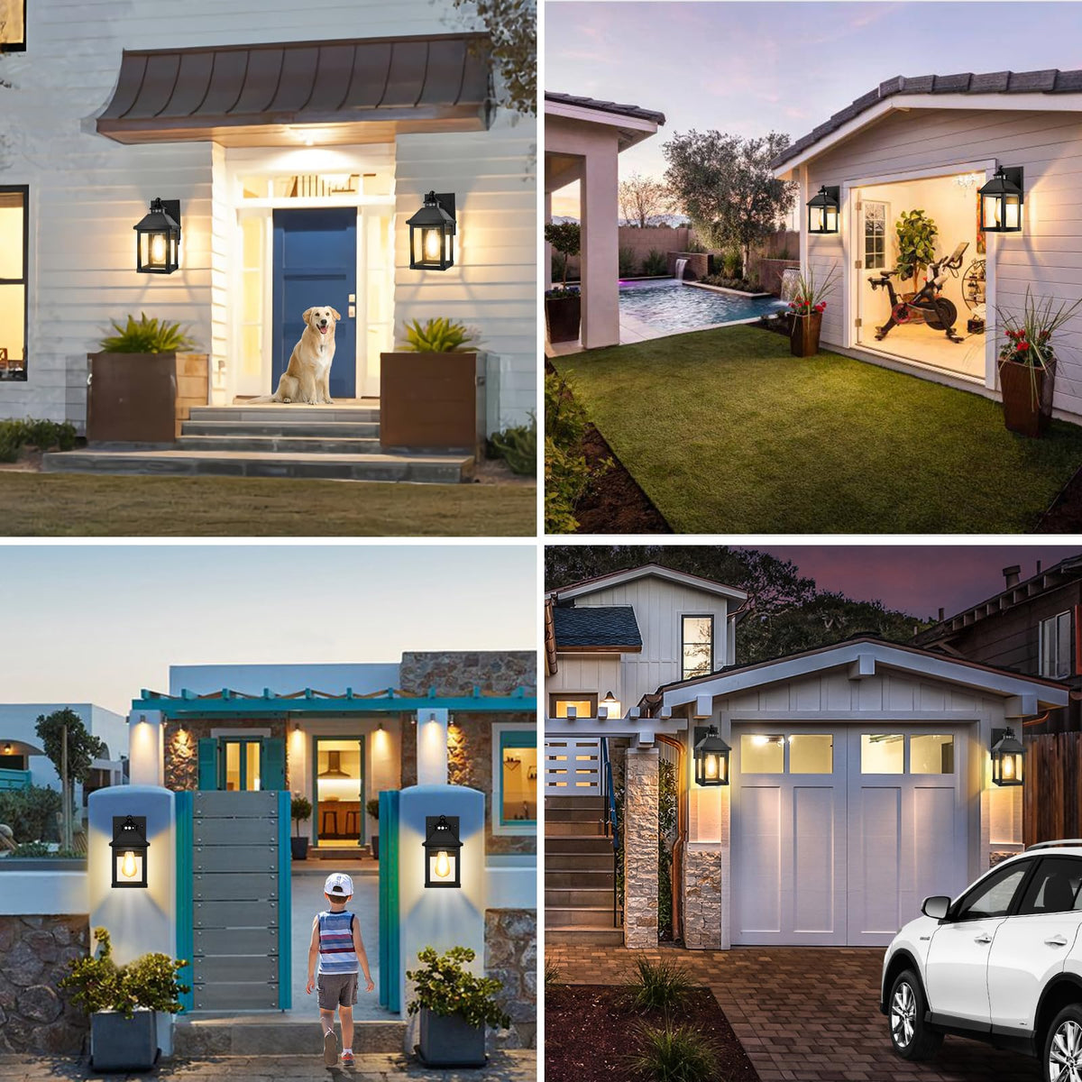 Solar Porch Lights Outdoor Dusk to Dawn with Motion Sensor V22343