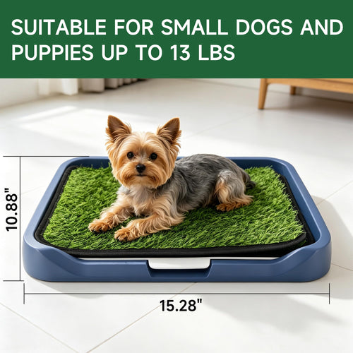 2 Pack 18"x14" Artificial Dog Grass Potty Pad with Tray P921