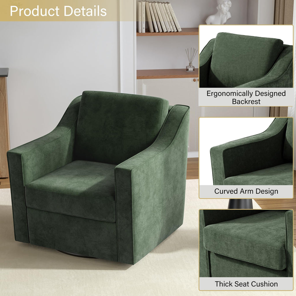 Green Swivel Accent Chairs Set of 2 F2328