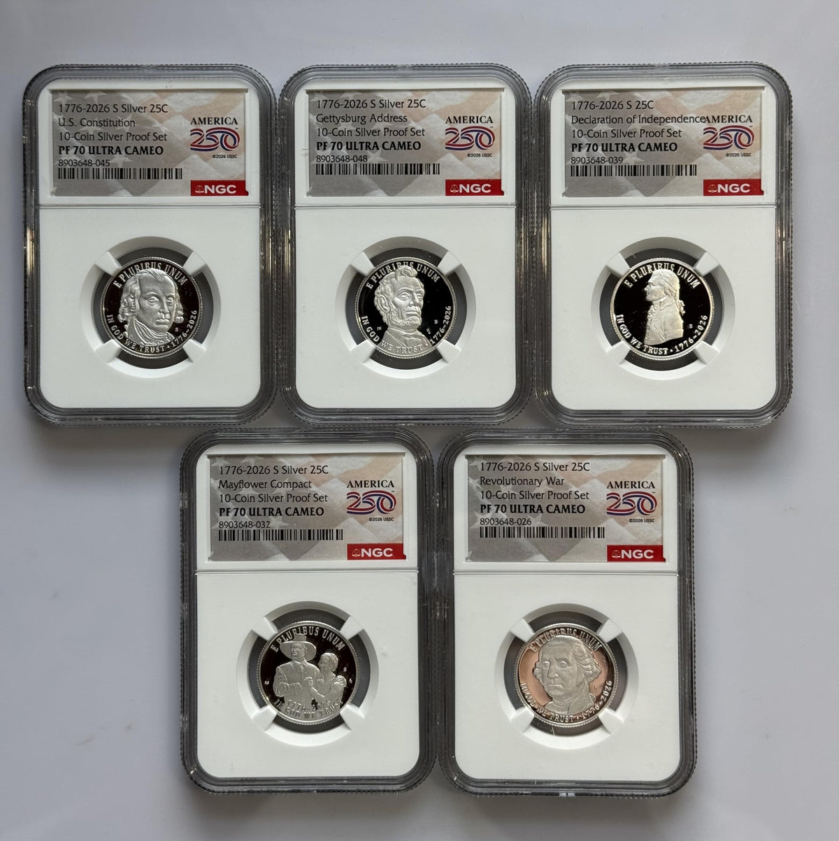 Silver Quarters 25C 5 Coin Set I13140