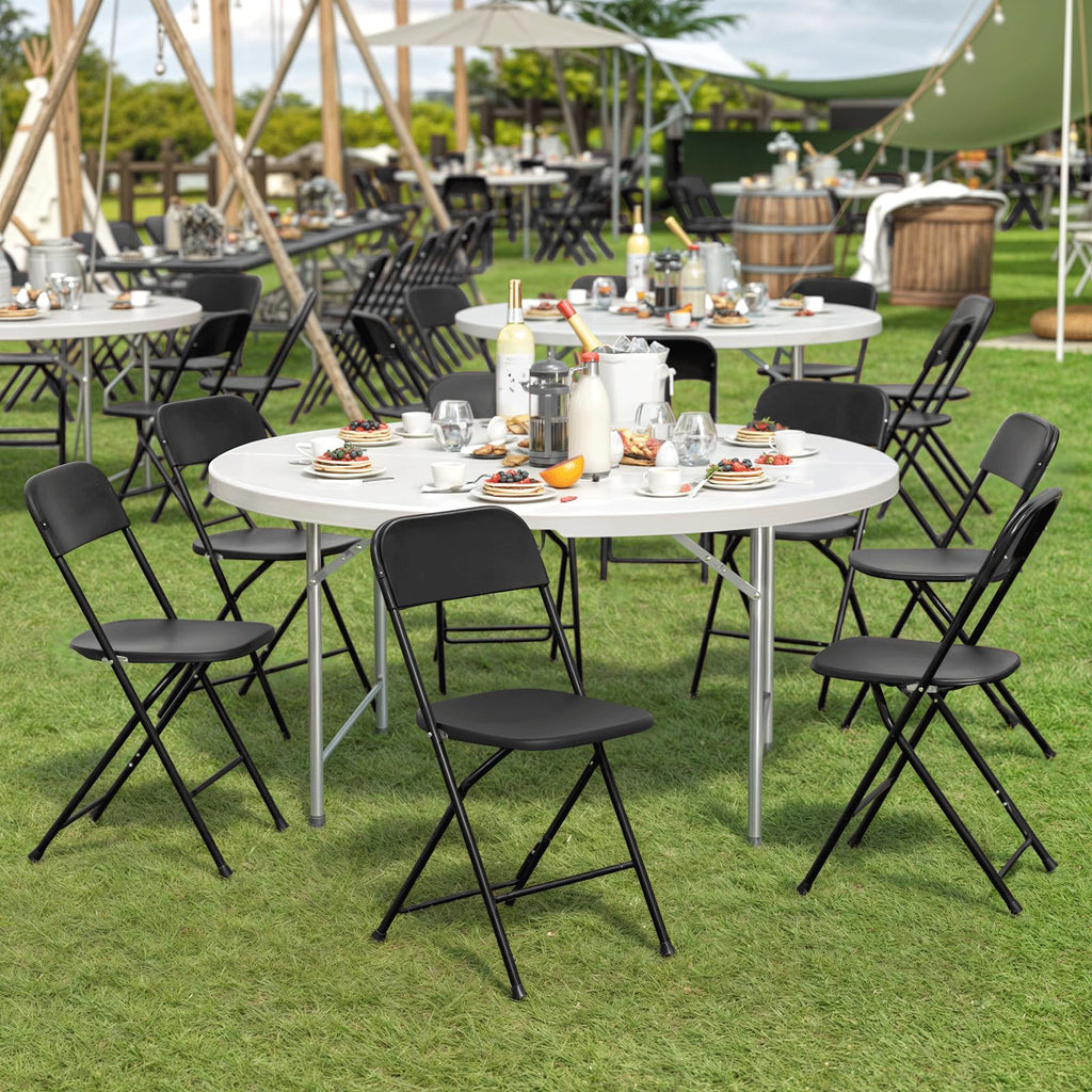 Black Plastic Folding Chairs 10 Pack M266356