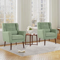 Green Teddy Upholstered Armchair Set of 2 with Lumbar Pillow S7763