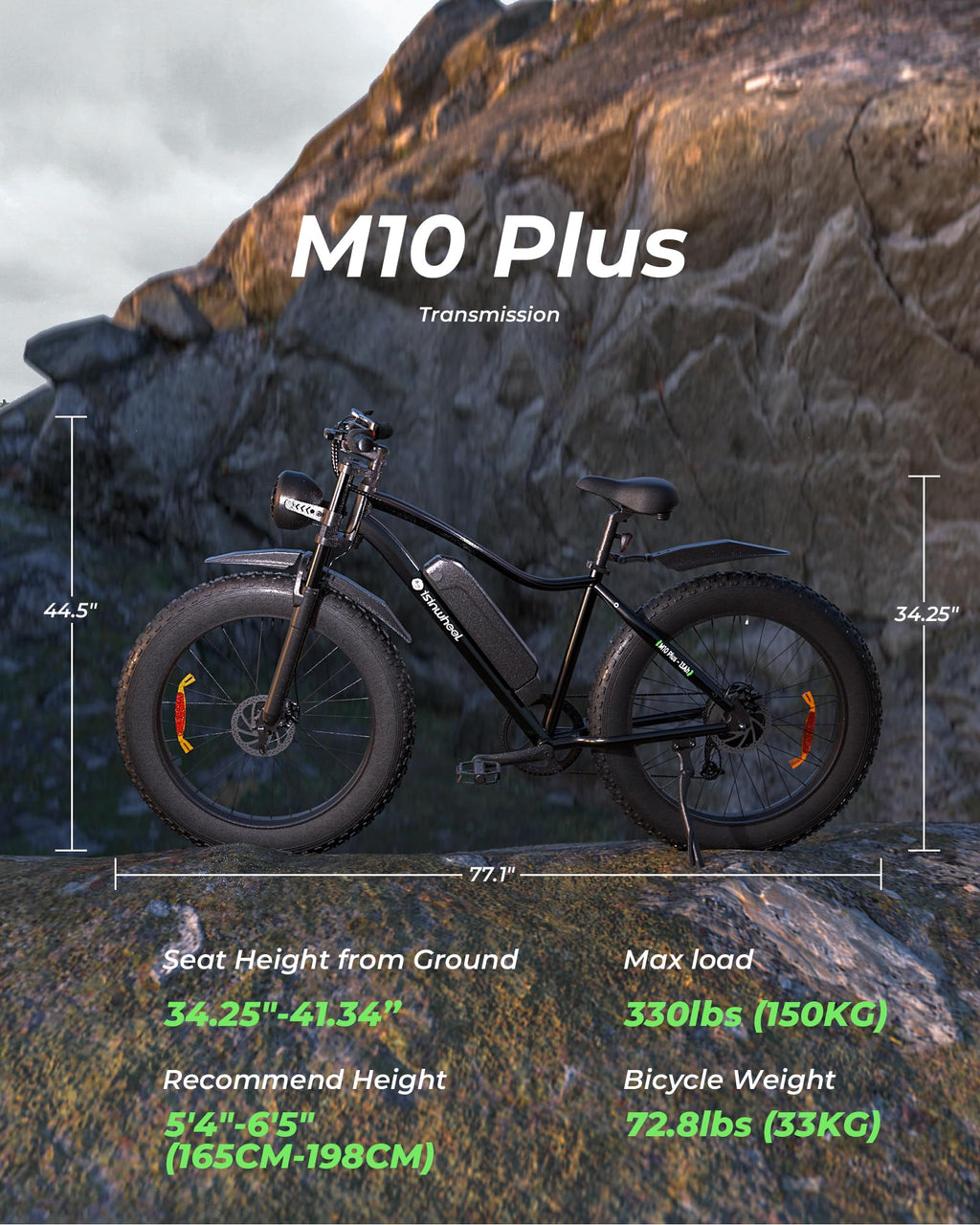 26" Fat Tire Electric Mountain Bike with 48V 13Ah Battery W682593