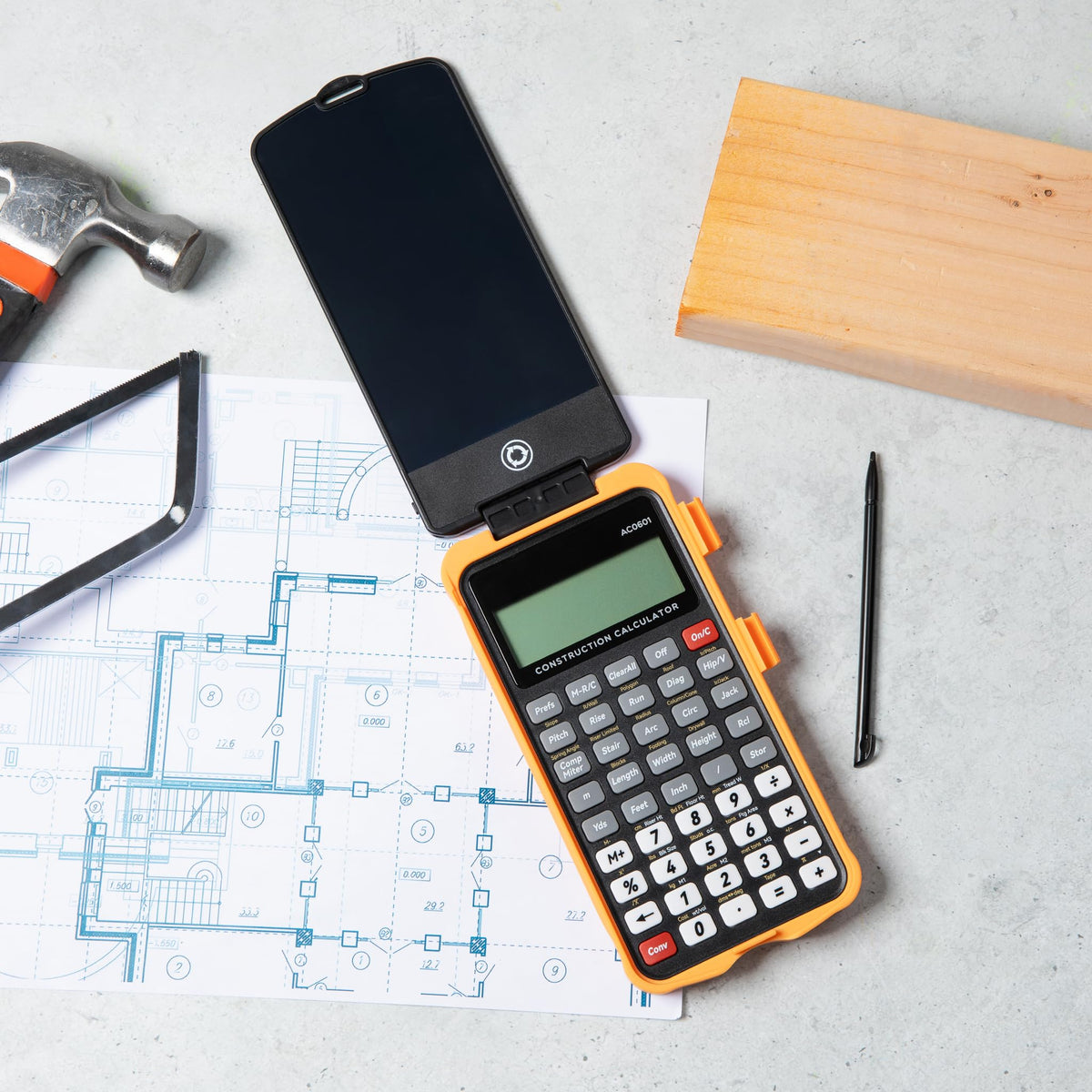 Construction Calculator with Writing Tablet, Feet Inch Fraction U885