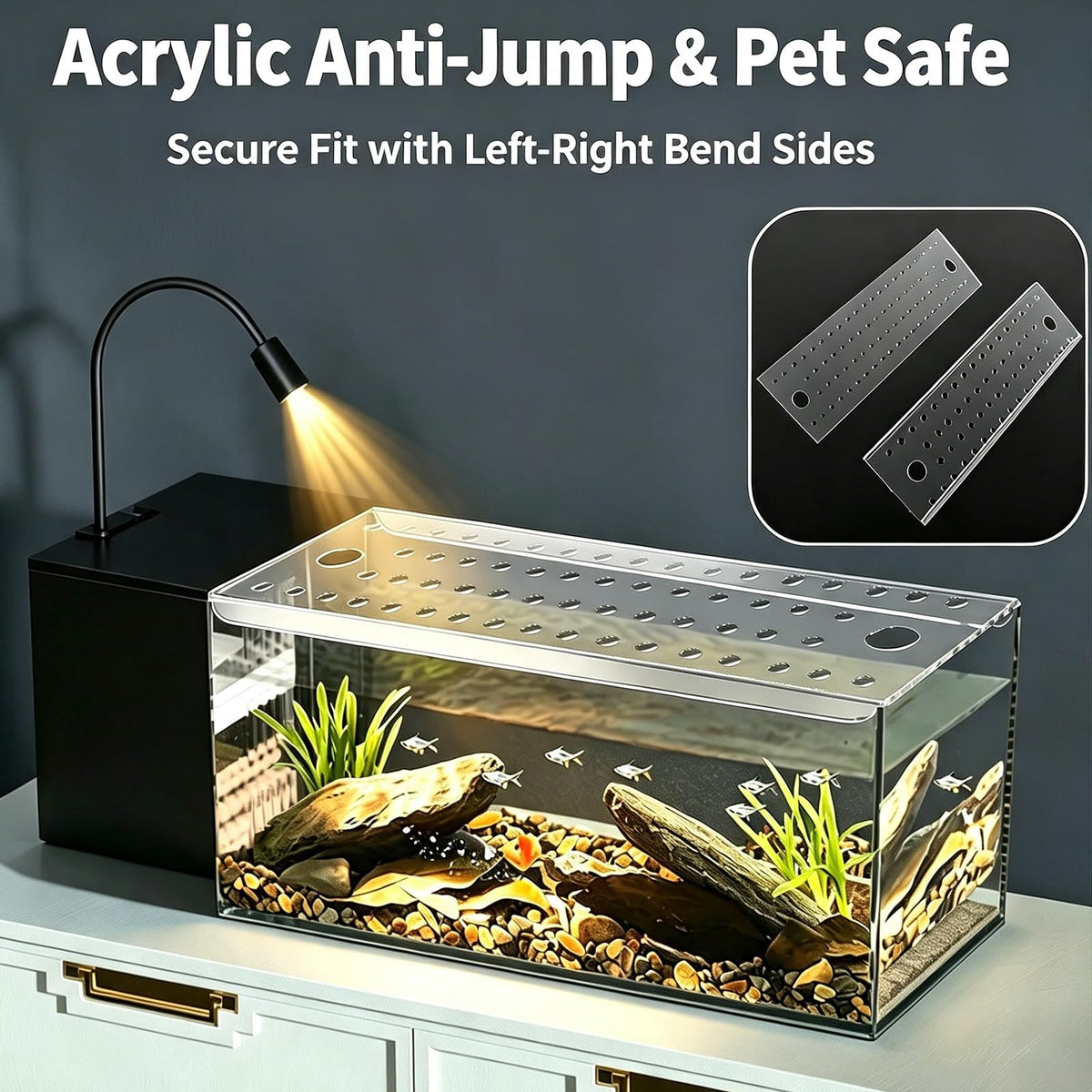 Ventilated Fish Tank Lid for 10-20 Gallon Aquariums Q7101