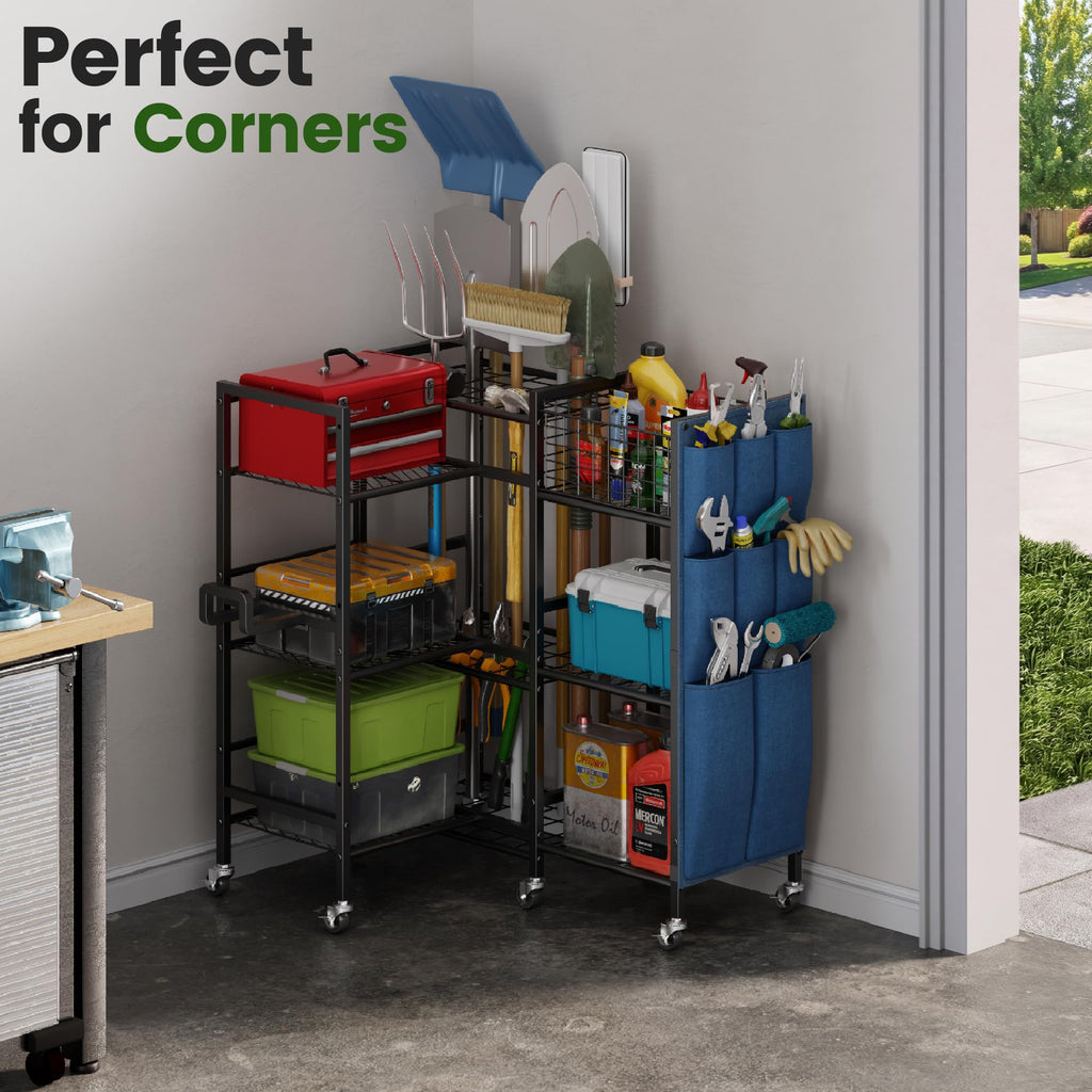 3-Sided Garden Tool Organizer with Wheels P5257