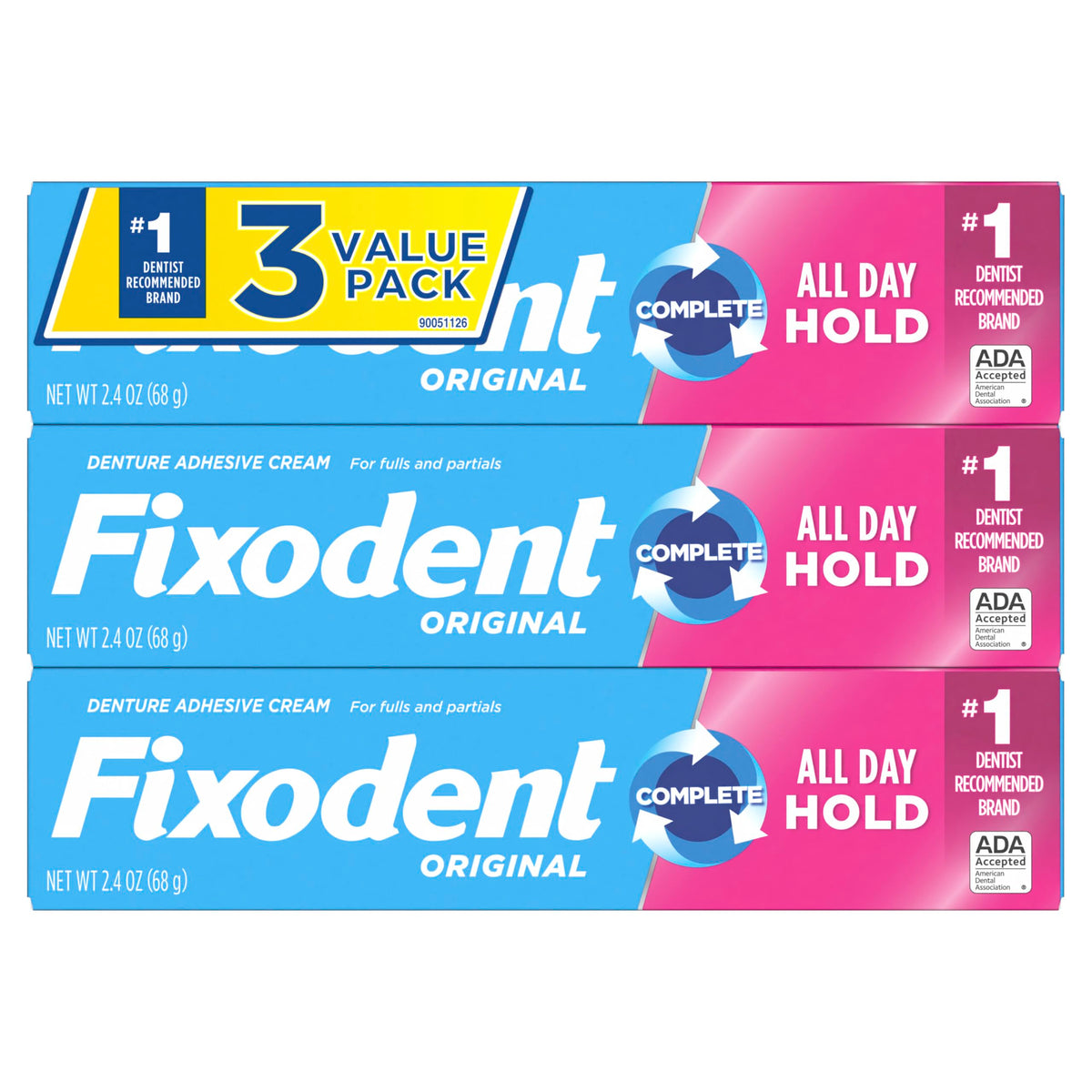 Denture Adhesive Cream 2.4 oz 3-Pack O9271