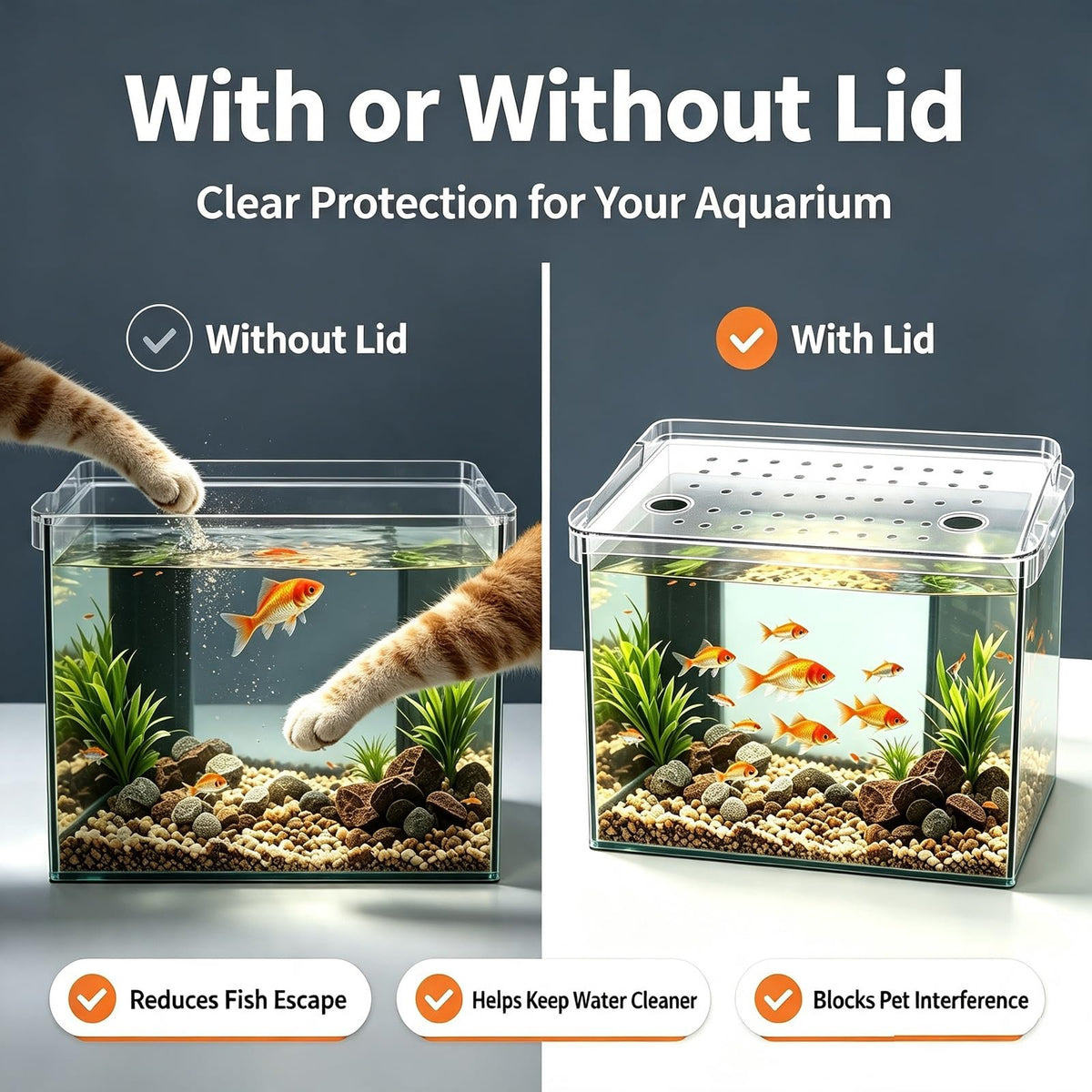 Ventilated Fish Tank Lid for 10-20 Gallon Aquariums Q7101